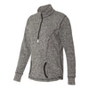 J. America Women's Charcoal Fleck/Black Cosmic Fleece Quarter-Zip Pullover