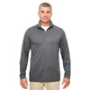 UltraClub Men's Black Heather Cool & Dry Heathered Performance Quarter-Zip