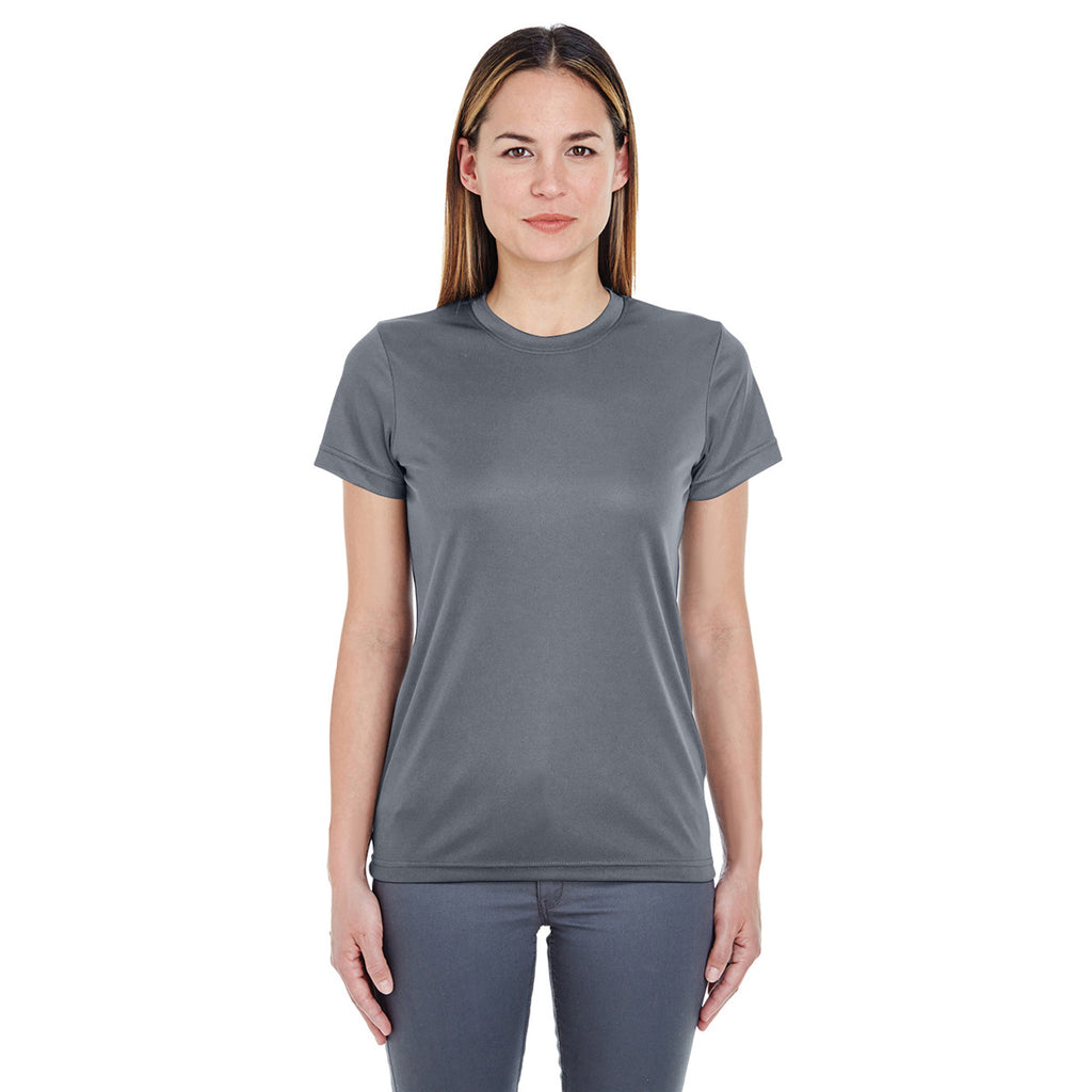 UltraClub Women's Charcoal Cool & Dry Basic Performance T-Shirt