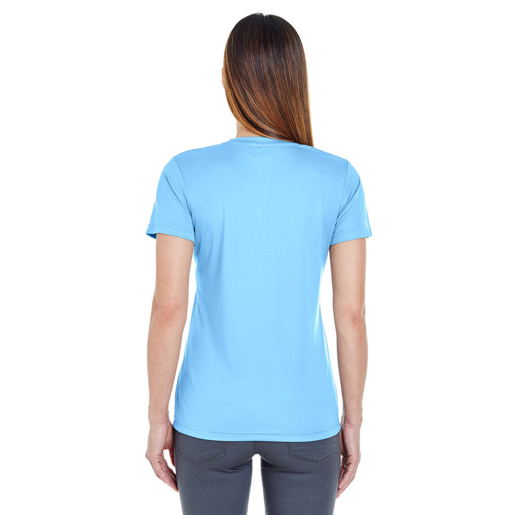 UltraClub Women's Columbia Blue Cool & Dry Basic Performance T-Shirt