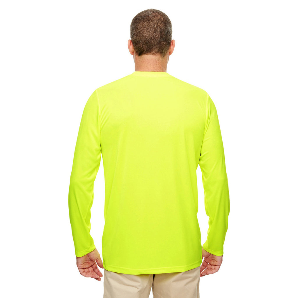 UltraClub Men's Bright Yellow Cool & Dry Performance Long-Sleeve Top