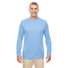 UltraClub Men's Columbia Blue Cool & Dry Performance Long-Sleeve Top