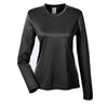 UltraClub Women's Black Cool & Dry Performance Long-Sleeve Top