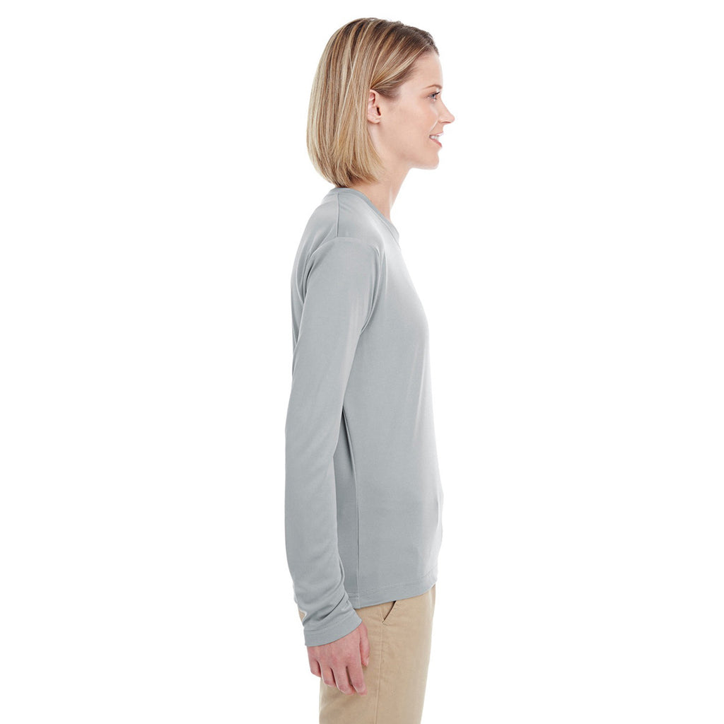 UltraClub Women's Grey Cool & Dry Performance Long-Sleeve Top