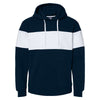 J. America Men's Navy Varsity Fleece Colorblocked Hooded Sweatshirt