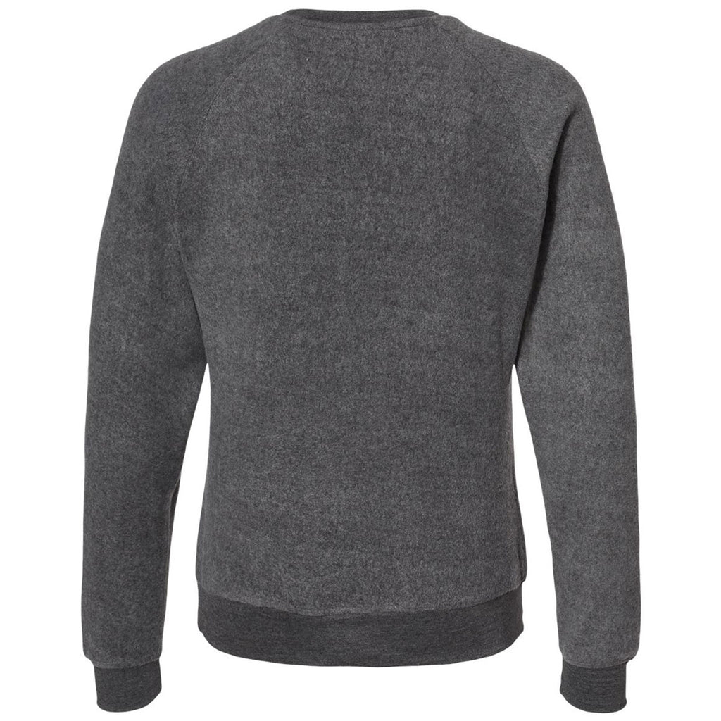 J. America Women's Charcoal Heather Flip Side Fleece Crewneck Pullover