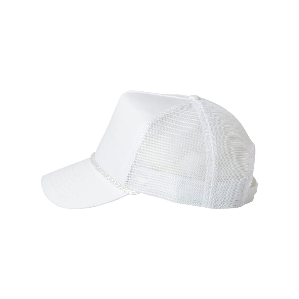 Valucap White Five-Panel Trucker Cap