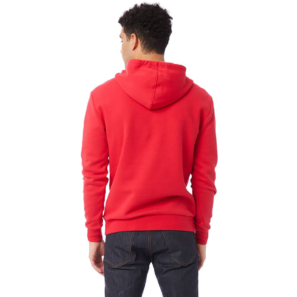 Alternative Apparel Men's Apple Red Eco Cozy Fleece Pullover Hooded Sweatshirt