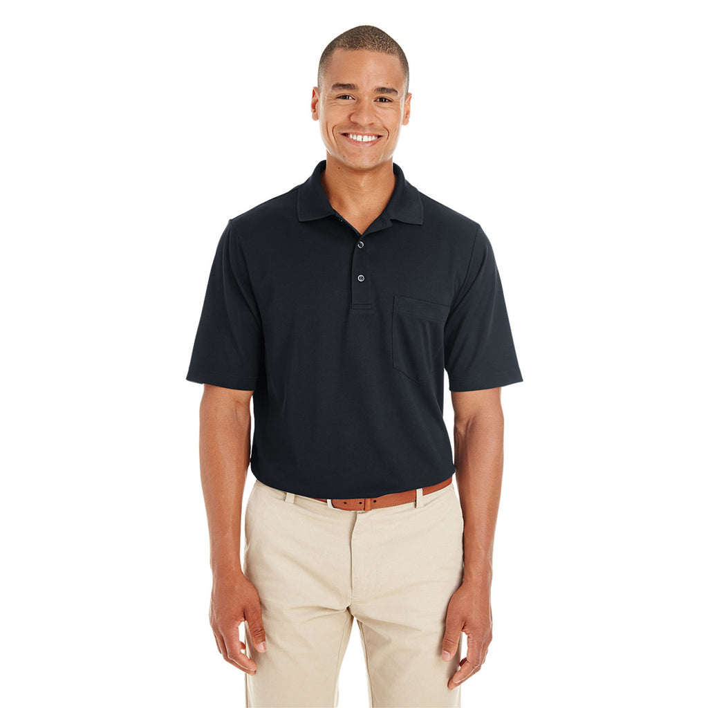 Core 365 Men's Black Origin Performance Pique Polo with Pocket