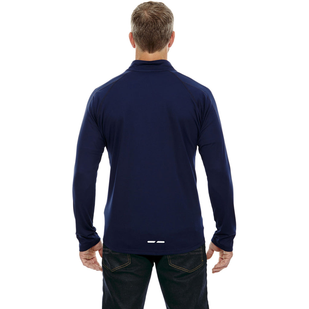 North End Men's Classic Navy Radar Half-Zip Performance Long-Sleeve Top