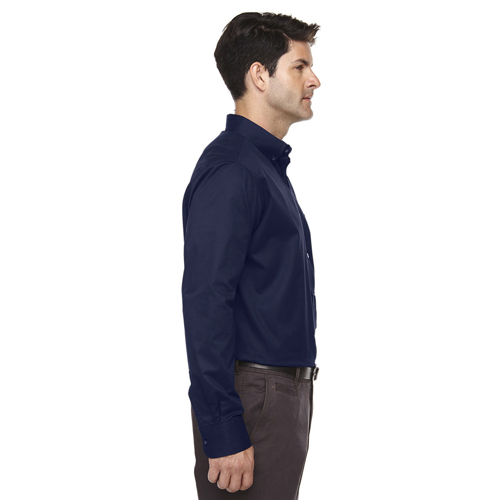 Core 365 Men's Classic Navy Operate Long-Sleeve Twill Shirt