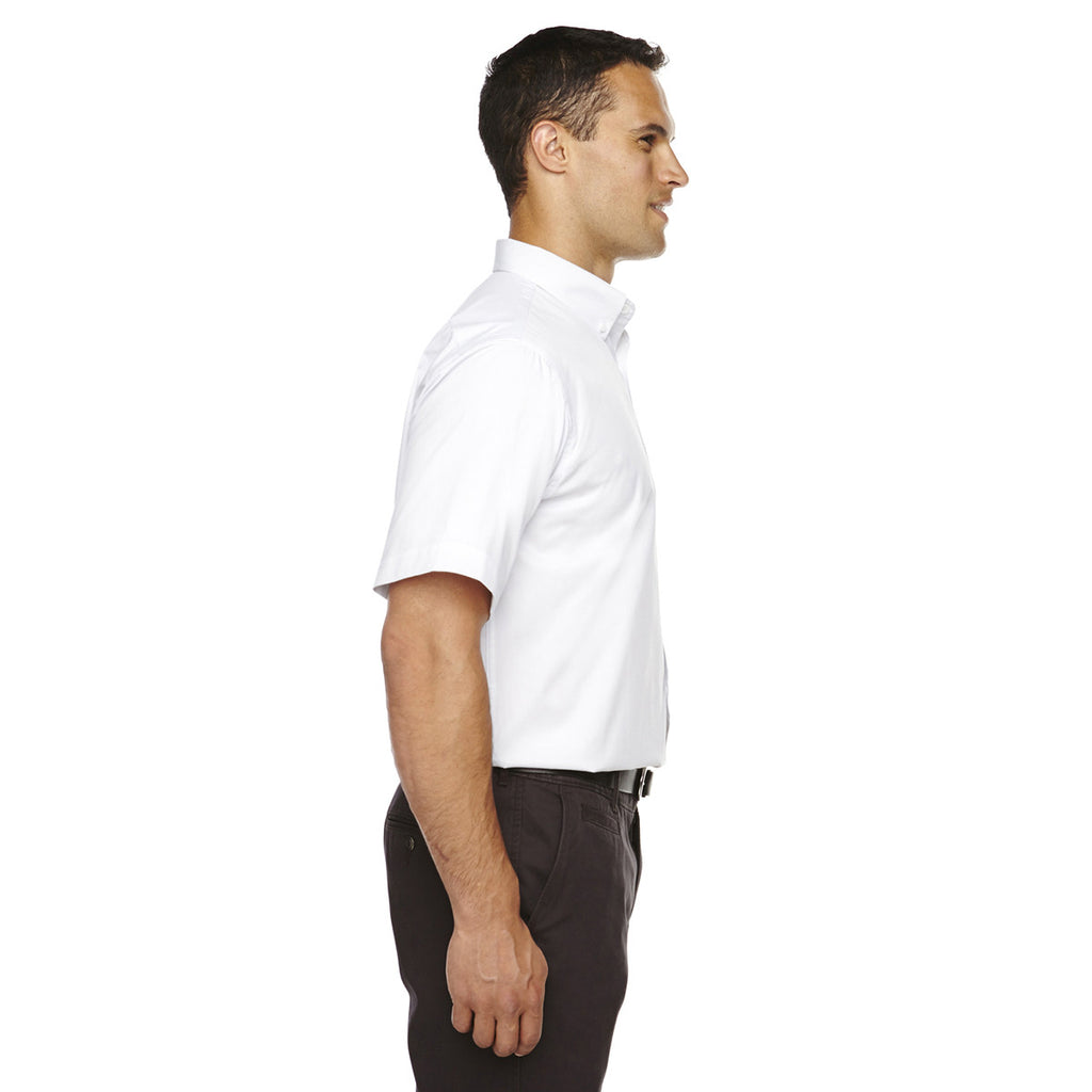 Core 365 Men's White Optimum Short-Sleeve Twill Shirt