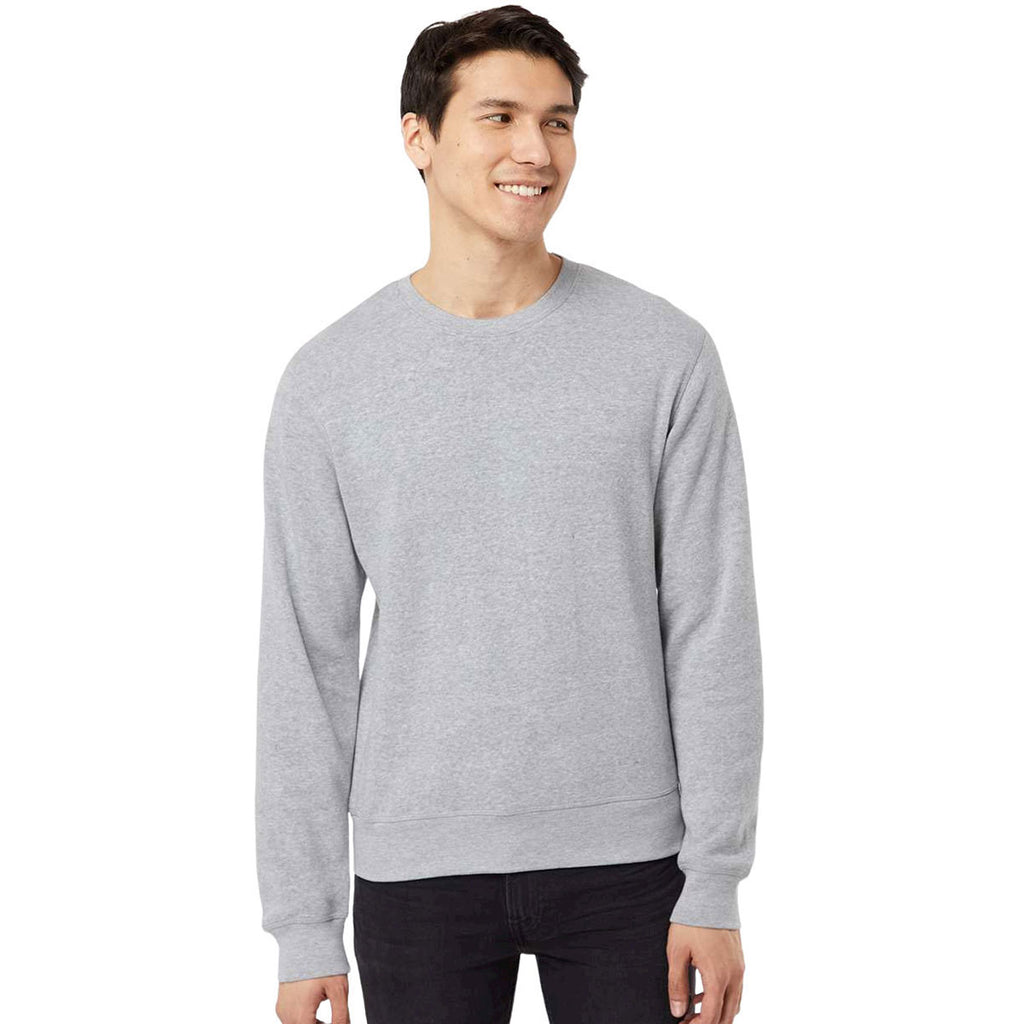 J. America Men's Grey Triblend Triblend Fleece Crewneck Sweatshirt