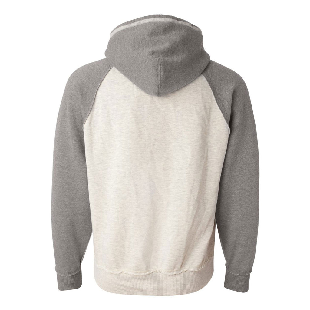 J. America Men's Oatmeal Heather/Smoke Heather Vintage Heather Hooded Sweatshirt