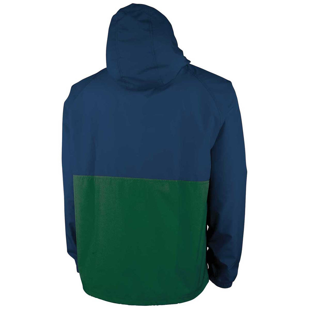 Charles River Unisex Navy/Forest Color Blocked Pack-N-Go Pullover