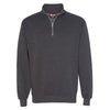 Bayside Men's Charcoal Heather USA-Made Quarter Zip Pullover Sweatshirt