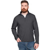 Charles River Men's Charcoal Waffle Quarter Zip Pullover