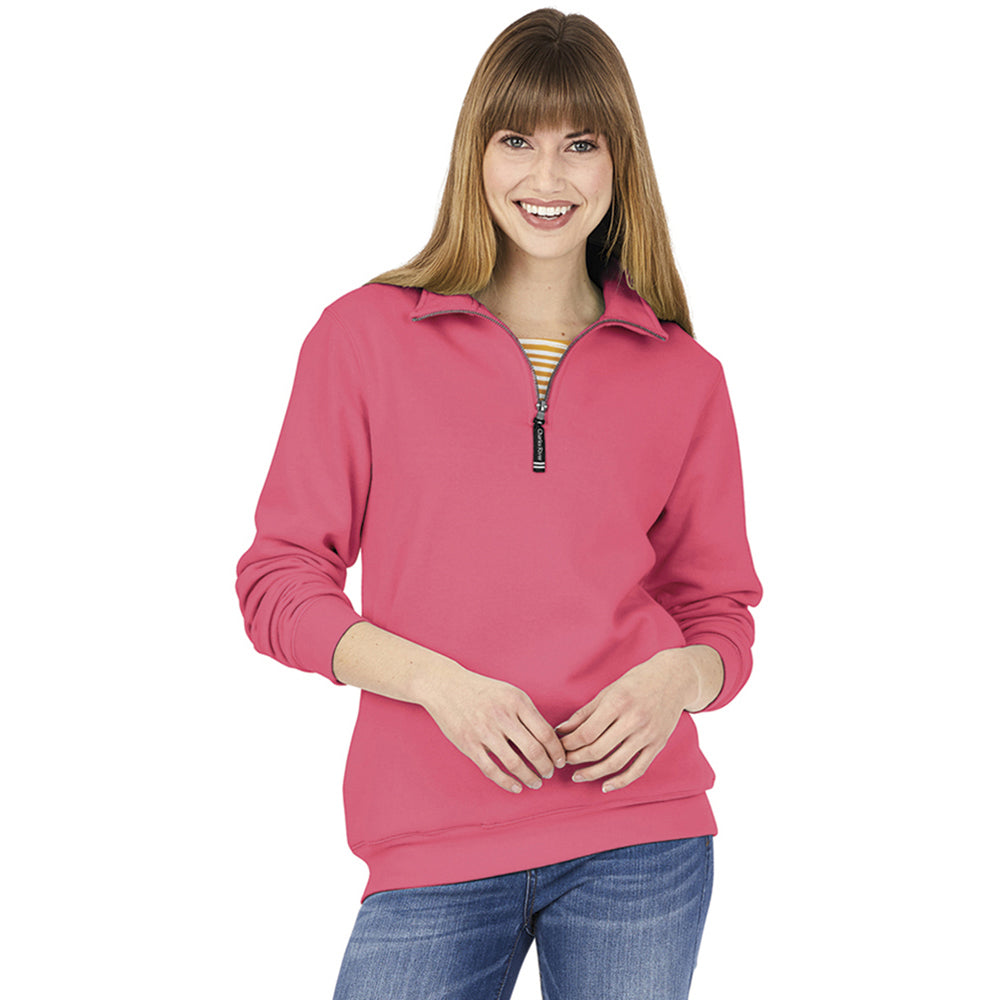 Charles River Unisex Preppy Pink Crosswind Quarter Zip