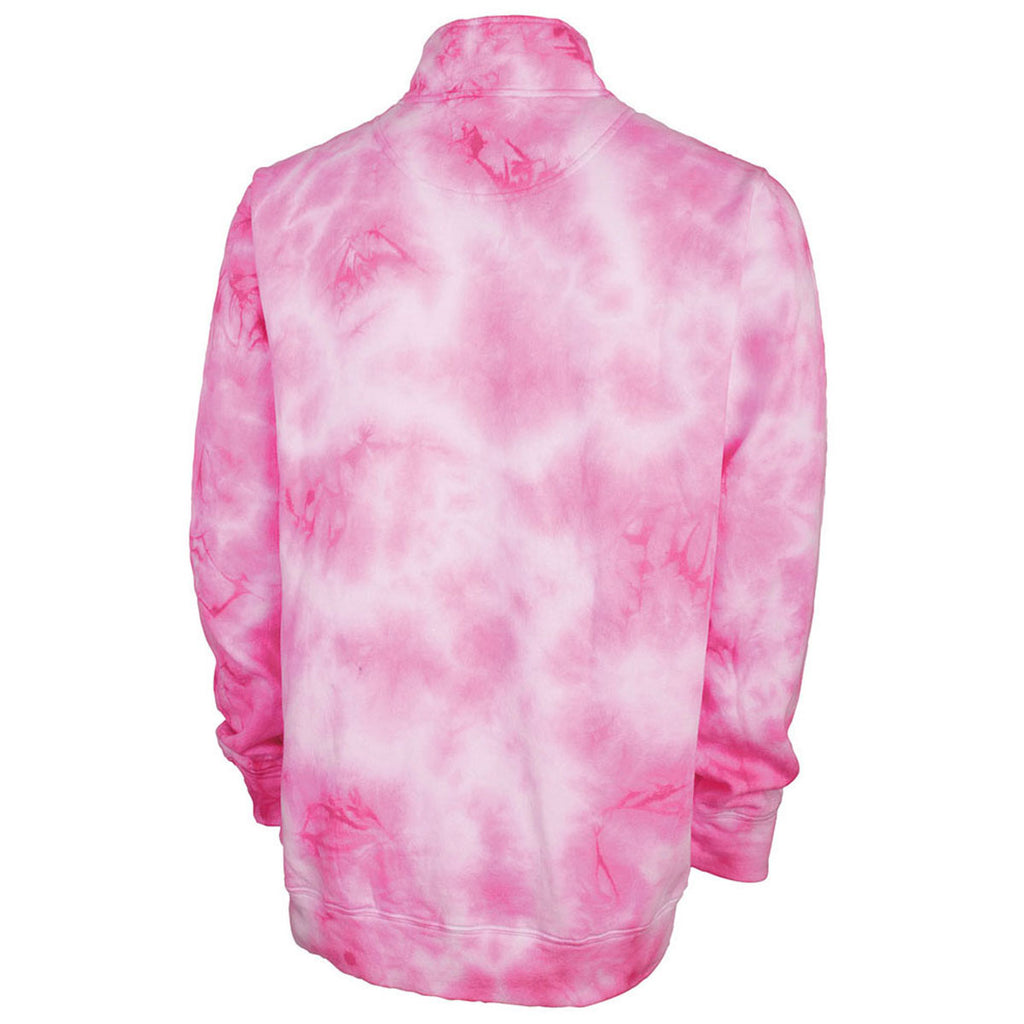 Charles River Unisex Pink Tie Crosswind Quarter Zip Sweatshirt (Tie-Dye)