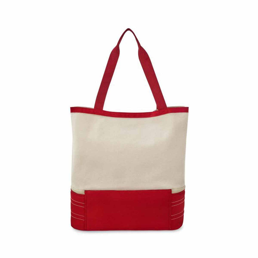 Gemline Red Coastal Cotton Insulated Tote