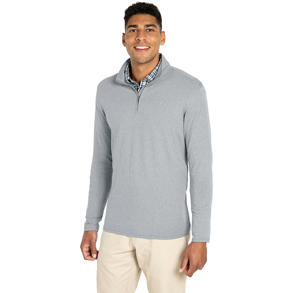 Charles River Men's Light Grey Heathered Eco-Logic Stretch Quarter Zip