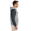 Jerzees Men's Oxford/Black 8 Oz. Nublend Colorblock Raglan Pullover Hood