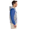 Jerzees Men's Oxford/Royal 8 Oz. Nublend Colorblock Raglan Pullover Hood