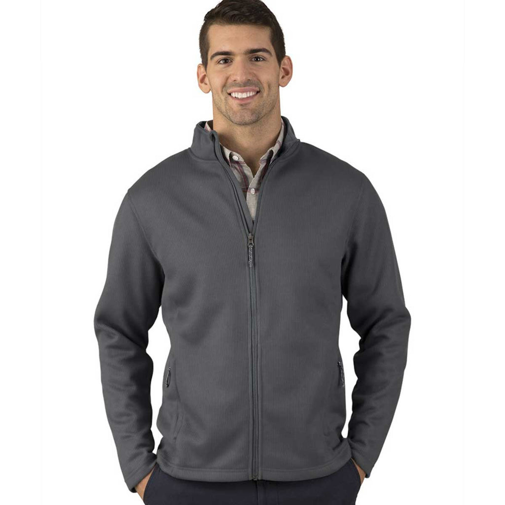 Charles River Men's Grey Heritage Rib Knit Jacket