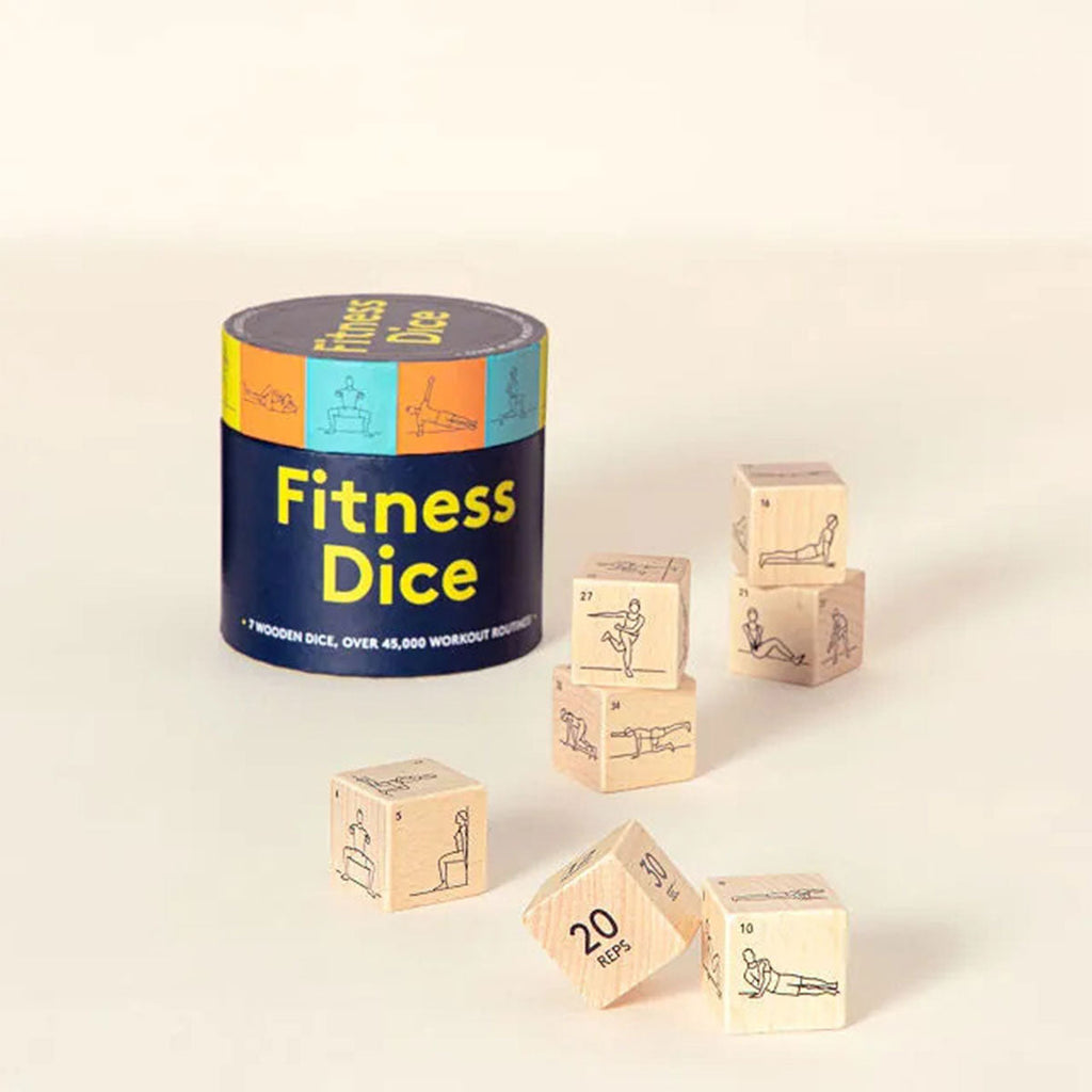 Fitness Dice (7 Wooden Dice, Over 45,000 Workout Routines!)