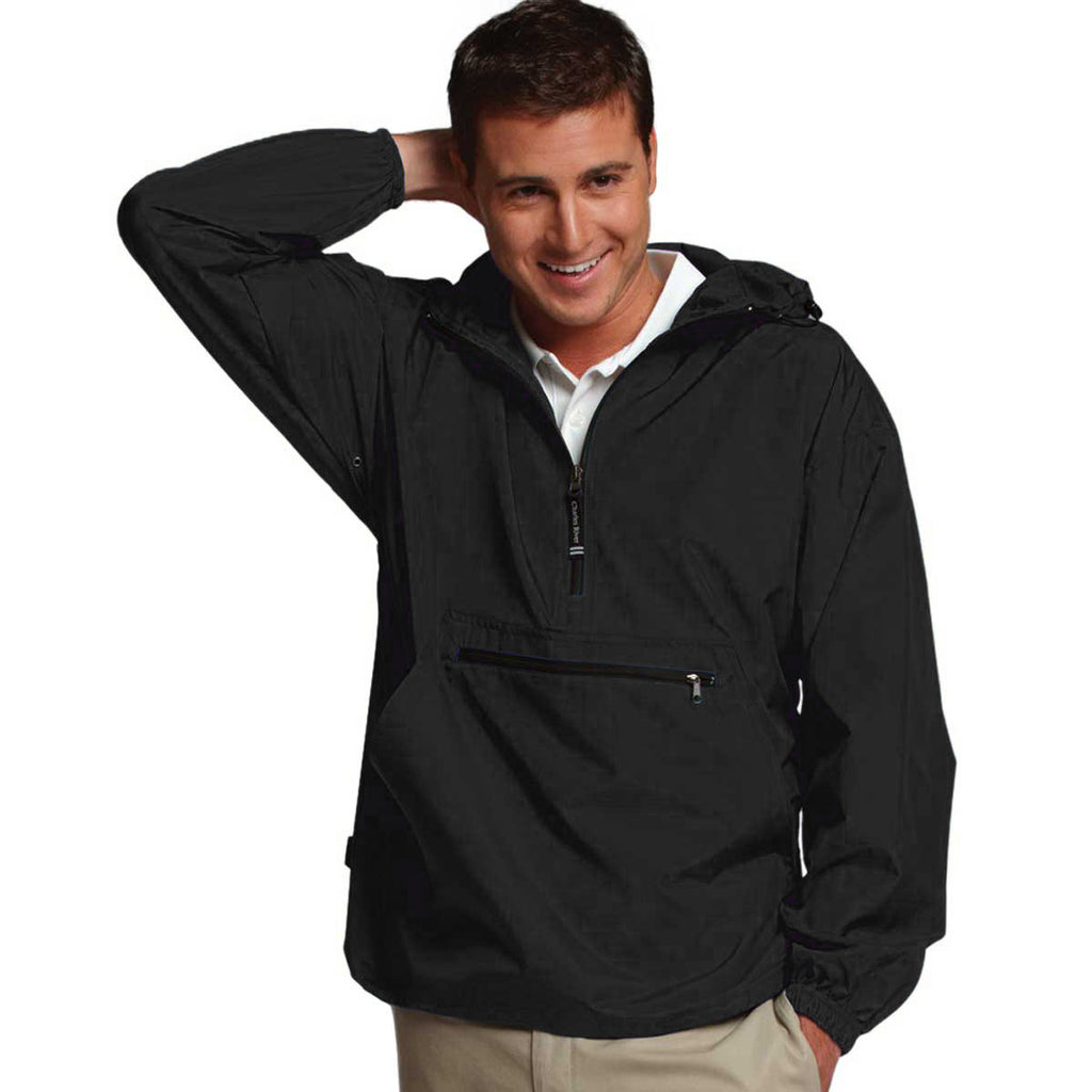 Charles River Men's Black Pack-N-Go Pullover