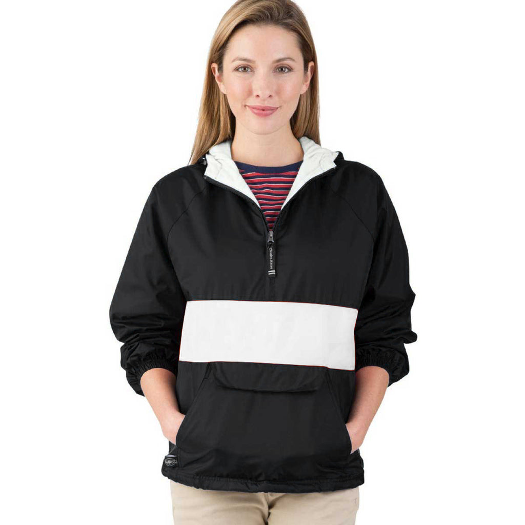 Charles River Unisex Black/White Classic Charles River Striped Pullover