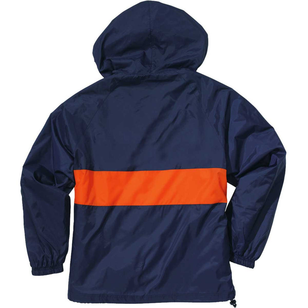 Charles River Unisex Navy/Orange Classic Charles River Striped Pullover