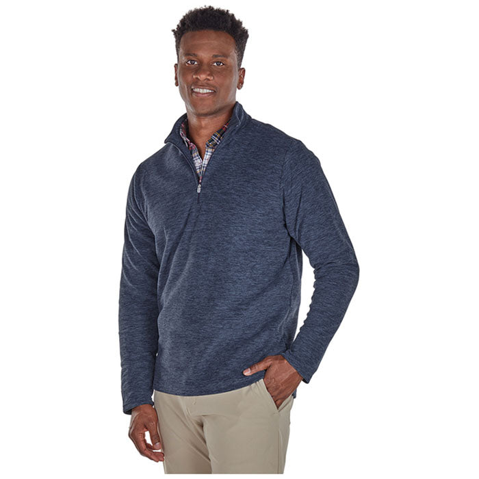 Charles River Men's Navy Heather Freeport Microfleece Pullover