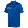 adidas Men's Collegiate Royal/Grey 3 Stripe Chest Polo