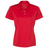 adidas Women's Collegiate Red/Black 3 Stripe Shoulder Sport Polo