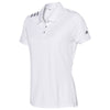 adidas Women's White/Black 3 Stripe Shoulder Sport Polo