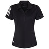 adidas Women's Black/White Floating 3-Stripes Sport Shirt