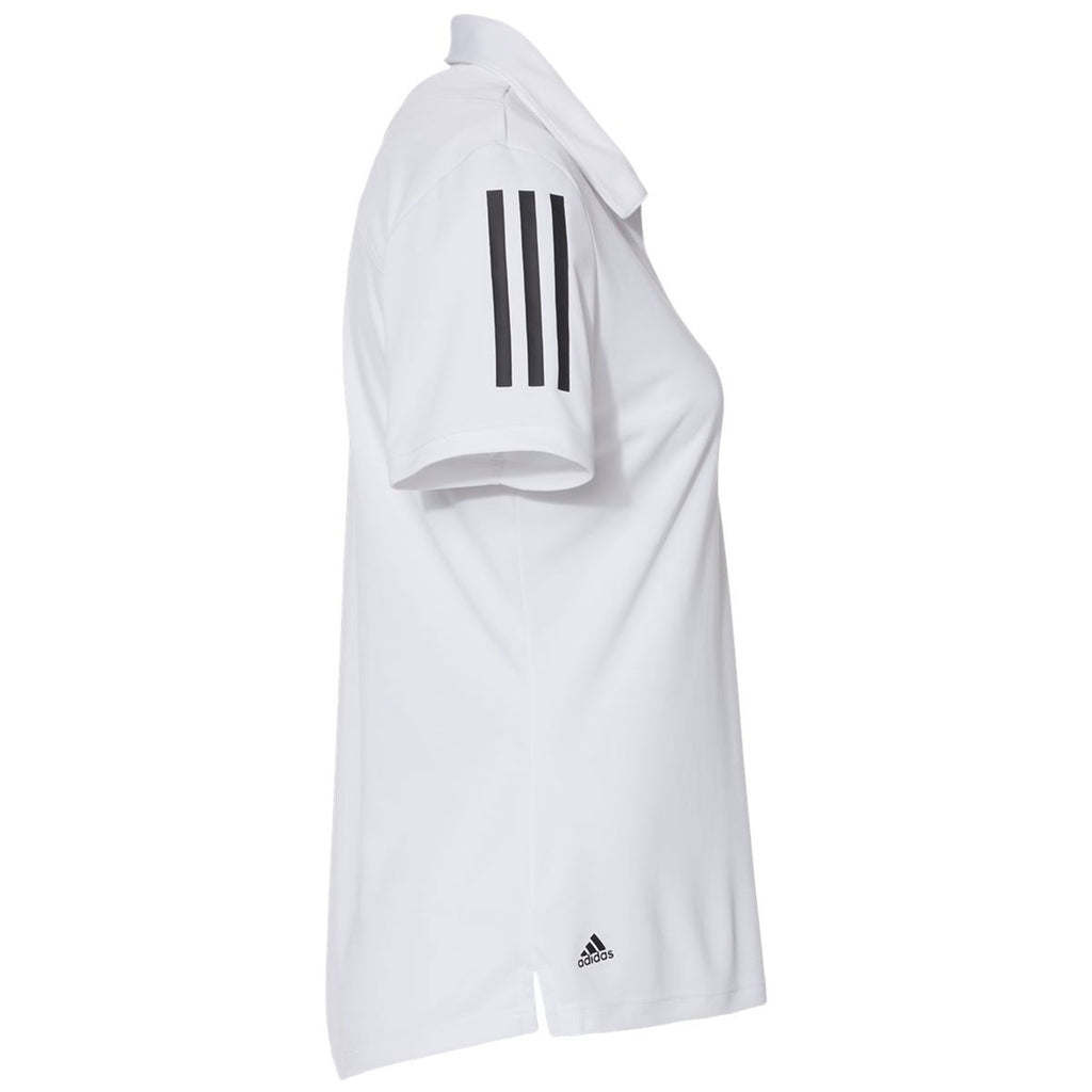 adidas Women's White/Black Floating 3-Stripes Sport Shirt