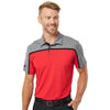 Adidas Men's Collegiate Red/Black/Grey Five Melange Ultimate Colorblocked Polo