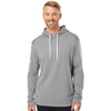 adidas Men's Grey Three Textured Mix Media Hooded Sweatshirt