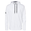 adidas Men's White Textured Mix Media Hooded Sweatshirt