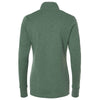 adidas Women's Green Oxide Melange 3-Stripes Quarter Zip Pullover