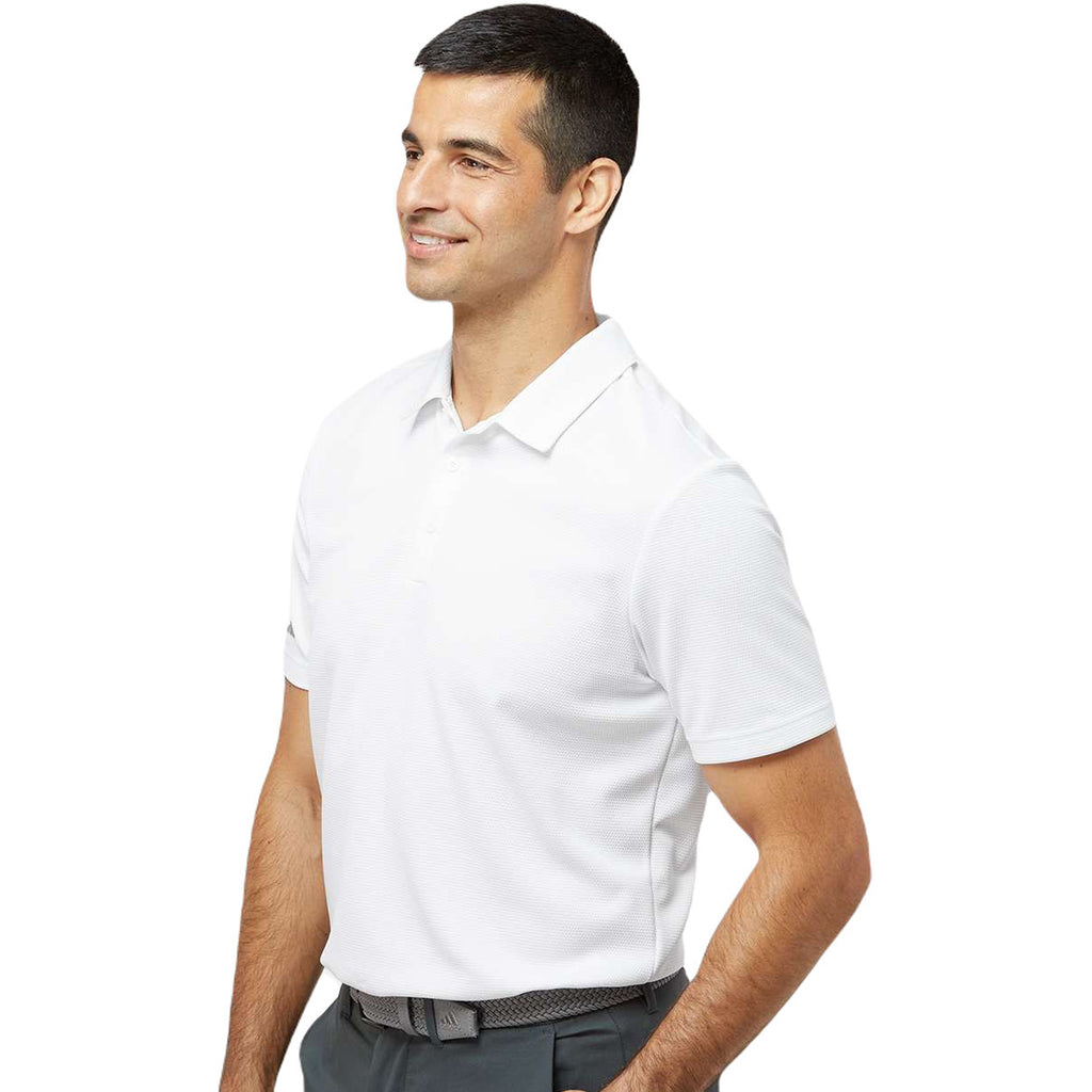 Adidas Men's White Micro Pique Polo