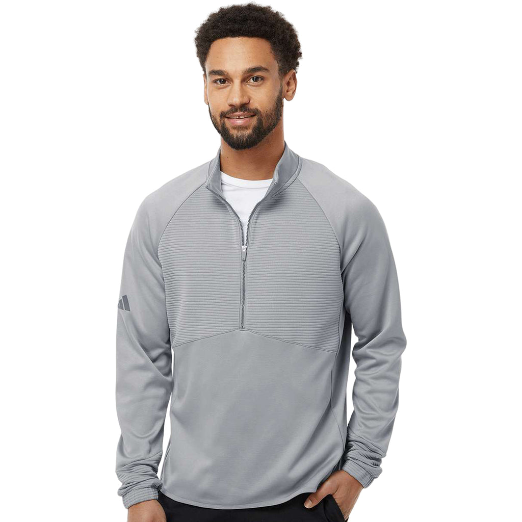 Adidas Men's Grey Three Quarter Zip Pullover