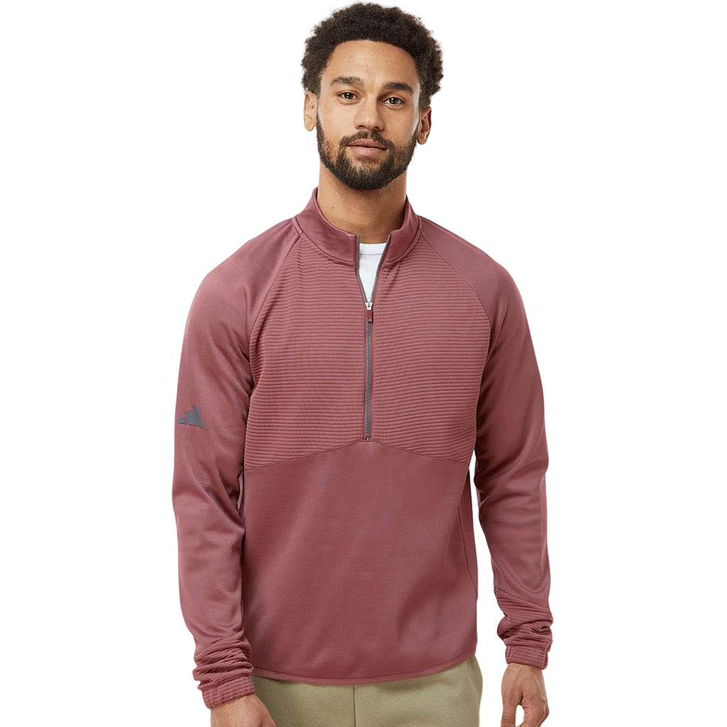 Adidas Men's Quiet Crimson Quarter Zip Pullover