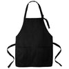 Port Authority Black Medium-Length Two-Pocket Bib Apron