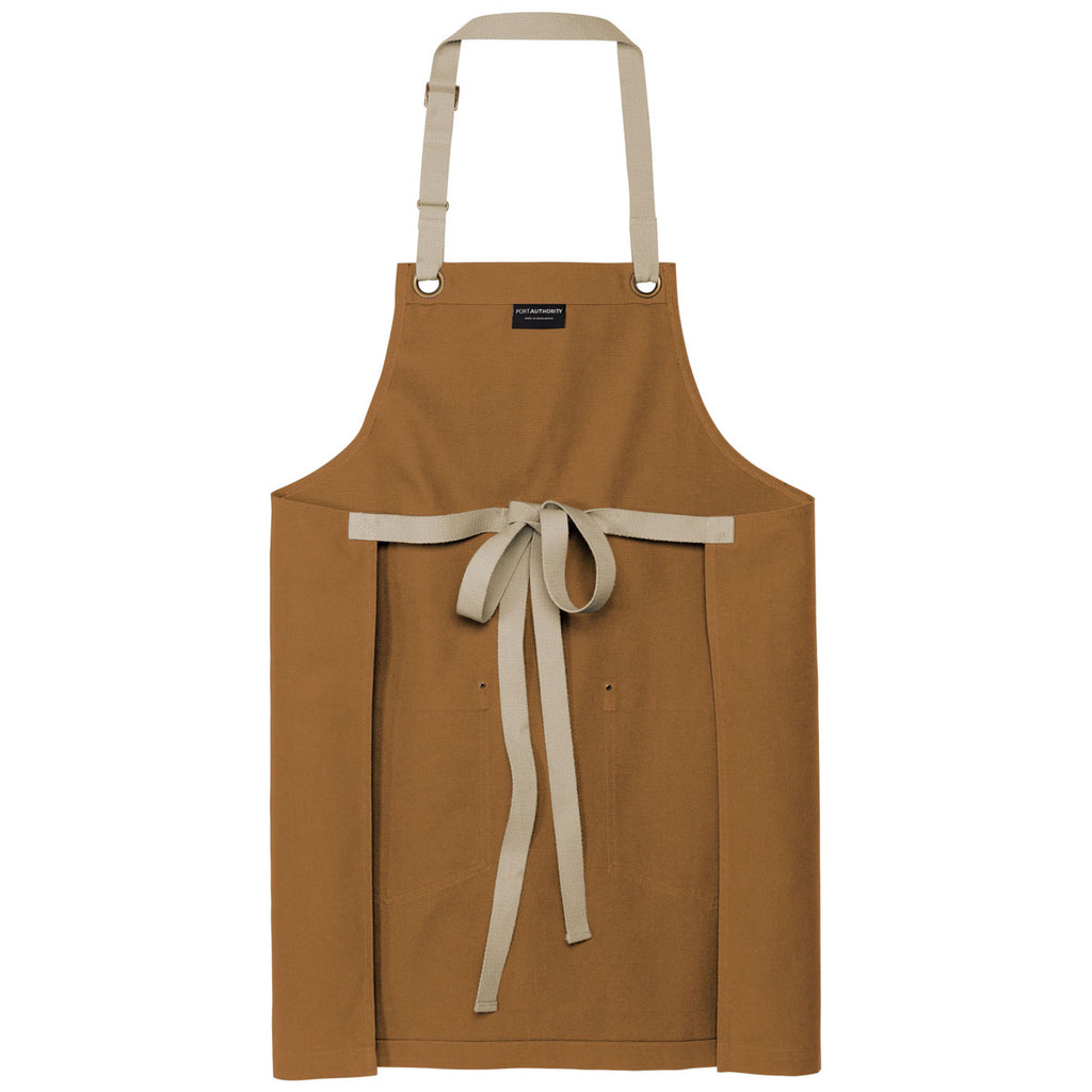 Port Authority Duck Brown/Stone Canvas Full-Length Two-Pocket Apron