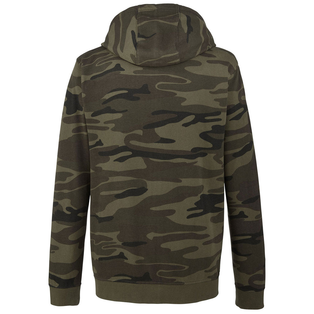 Burnside Men's Green Camo French Terry Full-Zip Hooded Sweatshirt