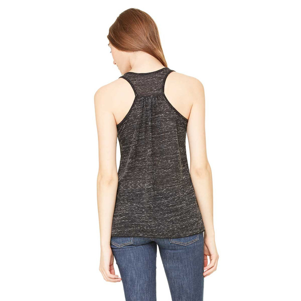 Bella + Canvas Women's Black Marble Flowy Racerback Tank