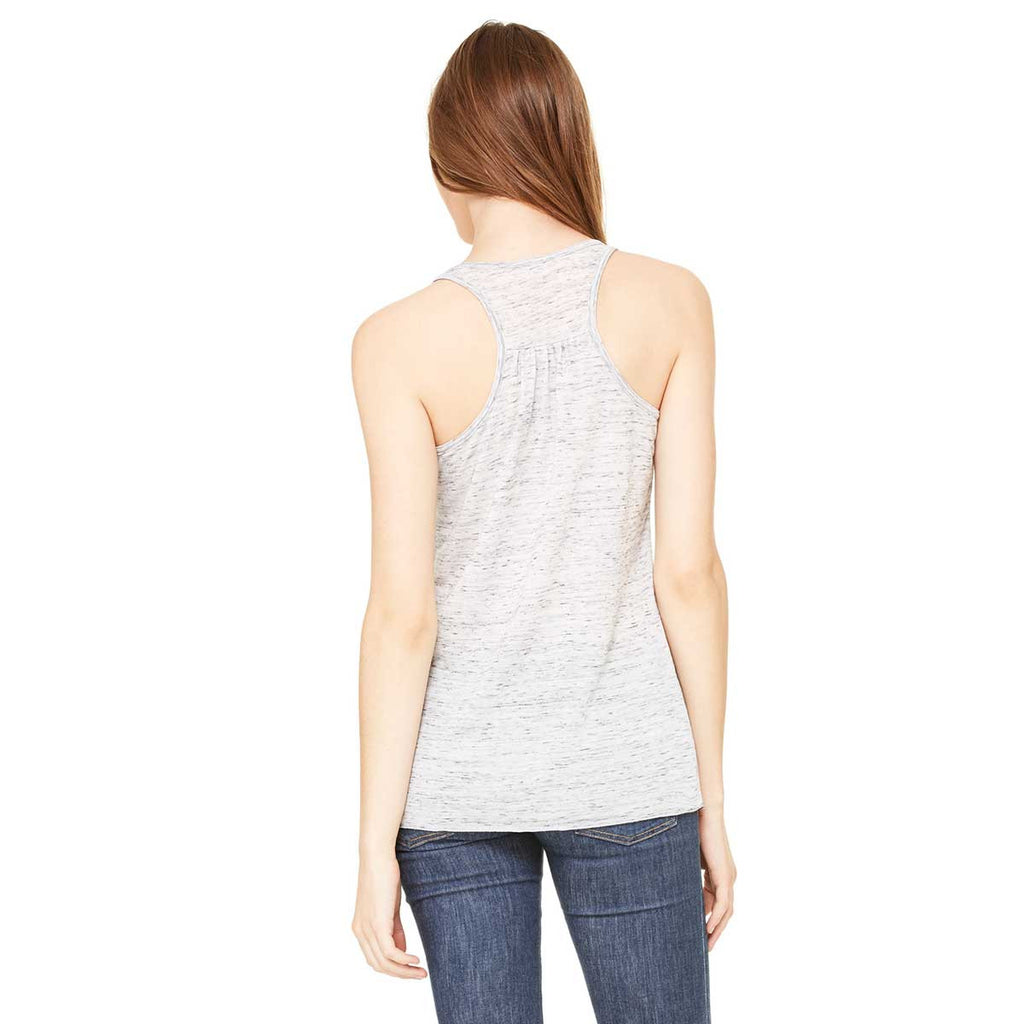 Bella + Canvas Women's White Marble Flowy Racerback Tank